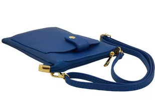 Torebka skórzana / etui na telefon - Chabrowe - Etui i futerały do telefonów - miniaturka - grafika 4