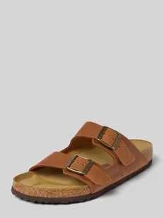 Klapki skórzane ze sprzączką model ‘Arizona’ - Sandały męskie - miniaturka - grafika 1