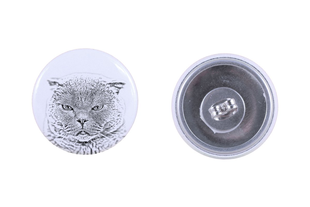 Szkocki fold - kolczyki z ukochanym kotem, własne foto, idealny gadżet dla miłośników kotów marki Art.-Dog