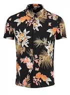 Koszule męskie - KEY LARGO Koszula męska MSH Mission Regular Fit z krótkim rękawem, Black (1100), L - miniaturka - grafika 1