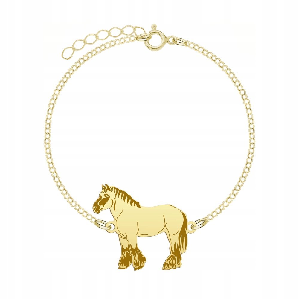 Bransoletka Złota Koń Belgijski 925 Łańcuszek Prezent Biżuteria GRAWER