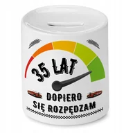 Skarbonki - Skarbonka na Urodziny 35 35te 35-te na Prezent z Nadrukiem ze Zdjęciem + Opakowanie na prezent (wzór 03) - miniaturka - grafika 1