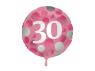 Urodziny dla dorosłych - Balon foliowy na trzydziestkę różowy - 45 cm - 1 szt. - miniaturka - grafika 1