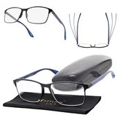 Okulary korekcyjne, oprawki, szkła - Męskie okulary zerówki korekcyjne ST336 czarny/granat - miniaturka - grafika 1