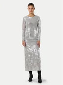 Sukienki - Noisy May Sukienka koktajlowa Lucia 27031914 Srebrny Regular Fit - miniaturka - grafika 1