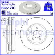 Tarcze hamulcowe - Tarcza hamulcowa DELPHI BG5171C - miniaturka - grafika 1