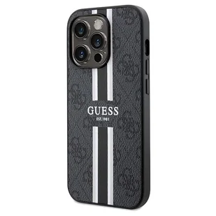 Etui Guess GUHMP15XP4RPSK Apple iPhone 15 Pro Max hardcase 4G Printed Stripes MagSafe czarny/black - Etui i futerały do telefonów - miniaturka - grafika 3
