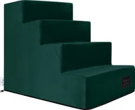 Pozostałe akcesoria dla psów - PETTO Takai 4 Velvet Schodki dla psa stopnie ciemnozielone - miniaturka - grafika 1