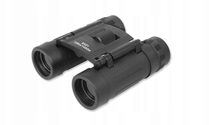 Mil-Tec Lornetka Mini 8x21 Czarna - kompaktowa, gumowana, 126m/1000m