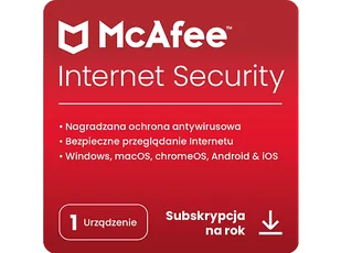 Kod aktywacyjny MCAFEE Program antywirusowy Internet Security 1 urządzenie rok - Kody i doładowania cyfrowe - miniaturka - grafika 1
