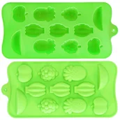 Akcesoria do lodu - Foremka Do Lodu Silikonowa Springos Pojemnik Na 11 Kostek Zielona - miniaturka - grafika 1