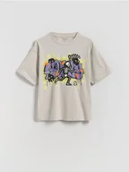 Koszulki dla chłopców - Reserved - T-shirt z nadrukiem świecącym w ciemności - jasnoszary - miniaturka - grafika 1