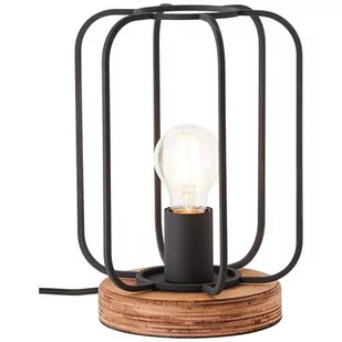 Brilliant Lampa stołowa Tosh z drewnianym cokołem - Lampy stojące - miniaturka - grafika 1