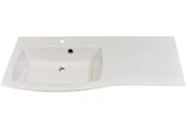 Umywalki - Umywalka wpuszczana w blat, asymetryczna, biała, 121 x 58,5 cm - miniaturka - grafika 1