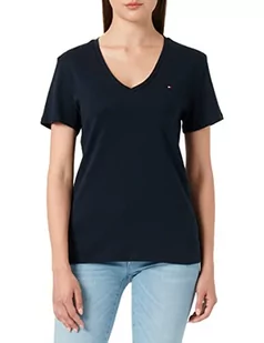 Tommy Hilfiger Damska koszula z dekoltem w serek, Pustynne niebo, XS - Koszule damskie - miniaturka - grafika 1