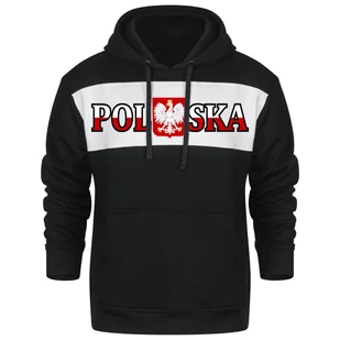 BLUZA MESKA Z KAPTUREM KANGURKA Z NADRUKIEM POLSKA GODŁO DLA KIBICA L - Bluzy męskie - miniaturka - grafika 1