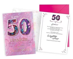 Kartka Na 50 Urodziny Dla Kobiety Dkp23 - Kartki okolicznościowe i zaproszenia - miniaturka - grafika 1