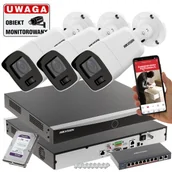 Zestawy do monitoringu - Monitoring Hikvision Acusense 3 kamery IP 8MPx DS-2CD2087G2-LU(2.8mm) ColorVu Mikrofon MicroSD - miniaturka - grafika 1