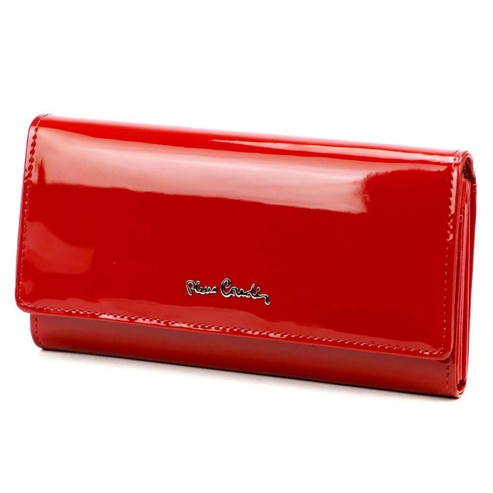 Portfel Damski Pierre Cardin 07 SHINY 100 Skórzany Lakierowany Czerwony