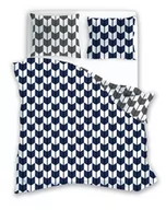 Pościel - Pościel 220x200 Pure geometria granatowa szara Faro - miniaturka - grafika 1