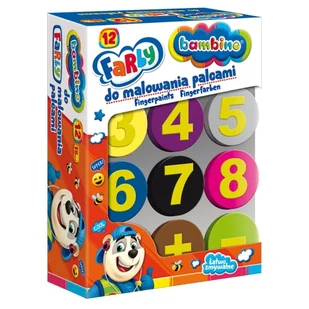 Bambino Farba Do Malowania Palcami 12 Kolorów Pieczątki Stempelki Cyfry - Szkolne artykuły papiernicze - miniaturka - grafika 1