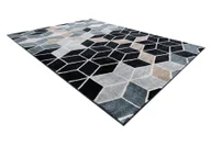 Dywany - Dywan POLI 9139A Cube kostka 3D / szary czarny 120x170 cm - miniaturka - grafika 1