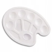 Pozostałe akcesoria malarskie - DpCraft PALETA MALARSKA OWAL Biała 23x17cm - miniaturka - grafika 1