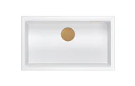 Zlewozmywaki - Quadron Logan 110 Zlewozmywak granitowy jednokomorowy 76x44 cm biały/miedziany HQD7644U1_PVDC1_I - miniaturka - grafika 1
