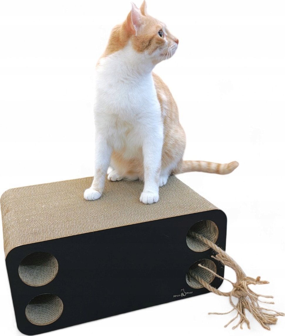 Drapak Prostokąt Czarny Mruu&Pruu Drapak dla kota 46x21x30 cm