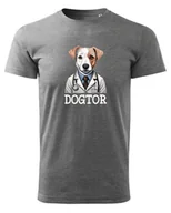 Koszulki i topy damskie - Koszulka Dogtor dla Weterynarzy i Lekarzy Ciemnoszary melanż XXL - miniaturka - grafika 1
