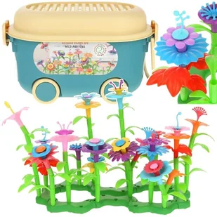 Klocki Konstrukcyjne Budowanie Ogrodu Kwiaty w Kuferku 139 el. - Klocki - miniaturka - grafika 1