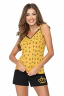 Piżamy damskie - Donna Piżama Queen 1/2 42 Musztardowy - miniaturka - grafika 1