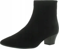 Botki damskie - CLARKS BOTKI CZARNE NA OBCASIE SKÓRZANE ZA KOSTKĘ NA ZAMEK ZAMSZOWE 39 J_A - miniaturka - grafika 1