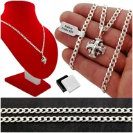 Łańcuszki - Łańcuszek Pancerka+Krzyż Jerozolimski Pr.925 60Cm - miniaturka - grafika 1