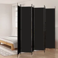 Parawany - Lumarko Parawan 6-panelowy, czarny, 300x220 cm, tkanina! - miniaturka - grafika 1