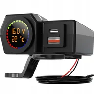 Ładowarki samochodowe - GNIAZDO USB C + USB DO MOTOCYKLA SZYBKIE ŁADOWANIE - miniaturka - grafika 1