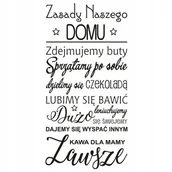 Naklejki na ścianę - Napis na ścianę naklejka - Zasady naszego domu 257, 240x120 cm - miniaturka - grafika 1