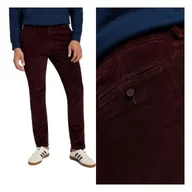 Spodnie męskie - Spodnie Sztruksowe Męskie Lee Slim Chino Zwężane Bordowe W33 L34 - miniaturka - grafika 1