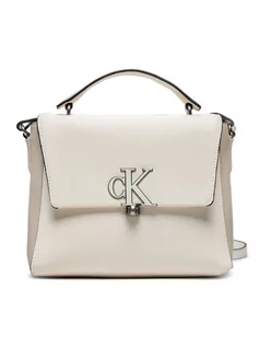 Torebki damskie - Calvin Klein Torebka Minimal Monogram Mini Top Handle K60K609289 Beżowy - grafika 1