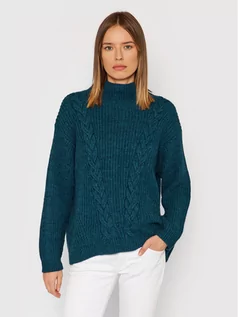 Swetry damskie - Benetton United Colors Of Sweter 108YD2562 Niebieski Relaxed Fit - grafika 1