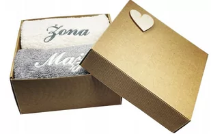 PREZENT NA ŚLUB RĘCZNIKI Z HAFTEM w pudełku ŻONA MĄŻ - Ręczniki - miniaturka - grafika 1
