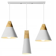 Lampy sufitowe - Lampa Wisząca Drewno Loft Line Scandi 3 Cp White - miniaturka - grafika 1