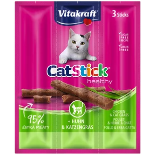Vitakraft VITAKRAFT Kabanosy Cat Stick z kurczakiem i trawą dla kota 3x18g 43157-uniw - Przysmaki dla psów - miniaturka - grafika 1