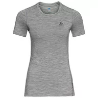 Koszulki i topy damskie - Odlo Odlo Damski T-shirt Bl Top Crew Neck S/S Merino 200 szary Grey Melange - Grey Melange XL 110821 - miniaturka - grafika 1