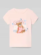 Koszulki dla dziewczynek - T-shirt z detalem z logo - miniaturka - grafika 1