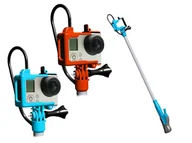 Paski, szelki, uprzęże foto - Monopod Ramię + Pilot + Ramka Do Gopro Hero 4 3+ 3 - Niebieski - miniaturka - grafika 1