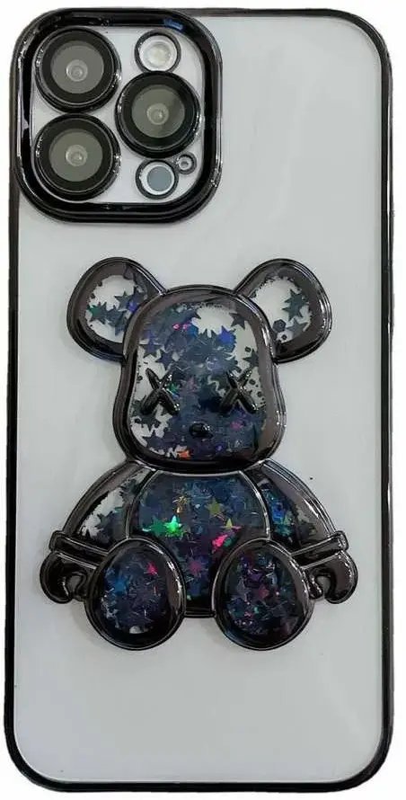 iLike Tylny pokrowiec Apple iPhone 14 Pro Silicone Case Print Desire Bear Black ILIAPP14PPDBB