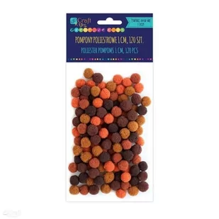 DP Craft Pompony poliestrowe 1 cm brązowe KSPO-031 - Zabawki kreatywne - miniaturka - grafika 1