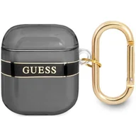Akcesoria do słuchawek - Etui Guess do AirPods cover czarny/black Strap Collection - miniaturka - grafika 1