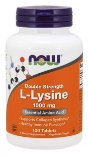 Now® Foods Now L-Lysine (L-lizyna), 1000 mg, 100 tabletek - Aminokwasy - miniaturka - grafika 1